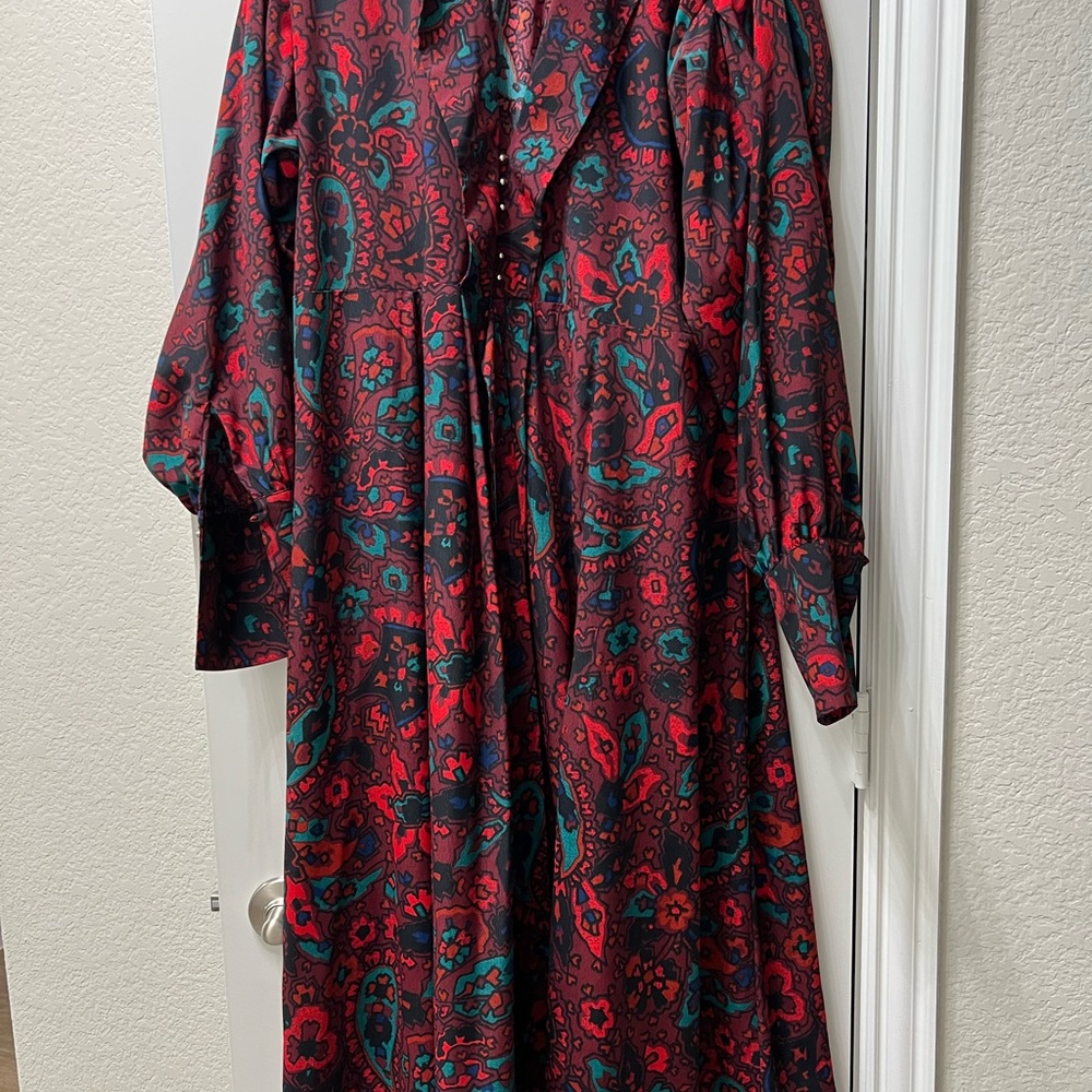 Topshop Red and Blue Paisley Maxi Dress